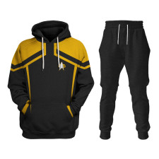 Star Trek Picard Starfleet Yellow Unioform Costume - Hoodie Sweatpants Starfleet Yellow Unioform Cosplay