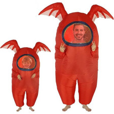 Among Us Red Vampire Bat Inflatable Costume - Among Us Red Vampire Bat Cosplay