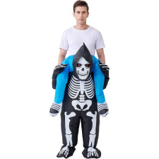 Kids Riding Skeleton Ghost Inflatable Costume - Riding Skeleton Cosplay