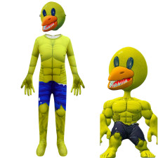Kids Roblox Rainbow Friend Yellow Muscle Costume - Bodysuit Mask Rainbow Friends Yellow Cosplay