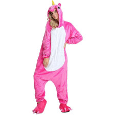 Kids Pink Unicorn Costume - Onesie Jumpsuit Pink Unicorn Cosplay
