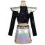 Girls KPop Demon Hunters Zoey Stage Costume - Sparkling Black & White Shirt Skirt Full Set Kpop Zoey Cosplay
