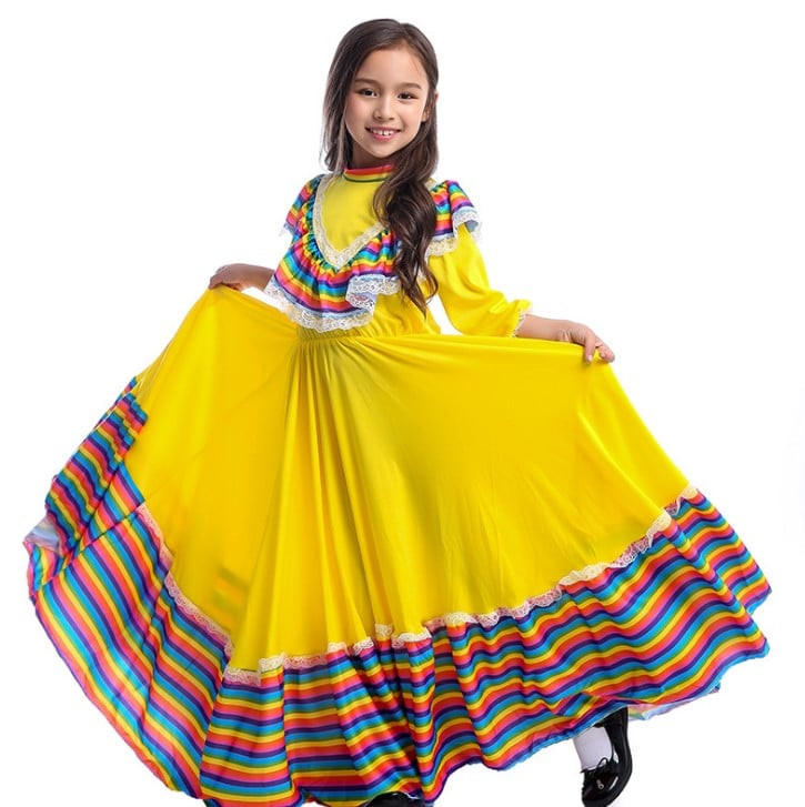 Girls Dress World National Mexican Style Costume
