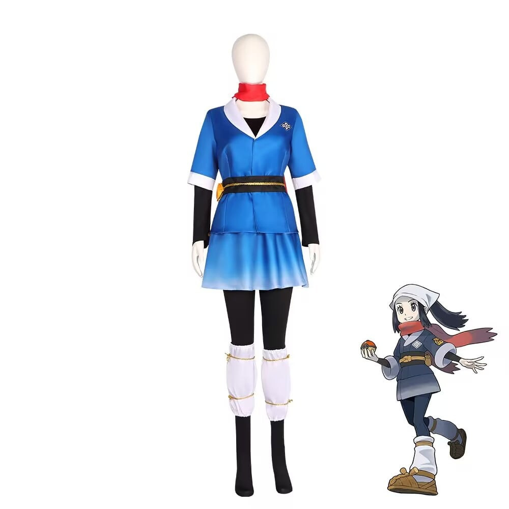 Pokemon Legends: Arceus Akari Costume - Shirt Pants Set Akari Cosplay