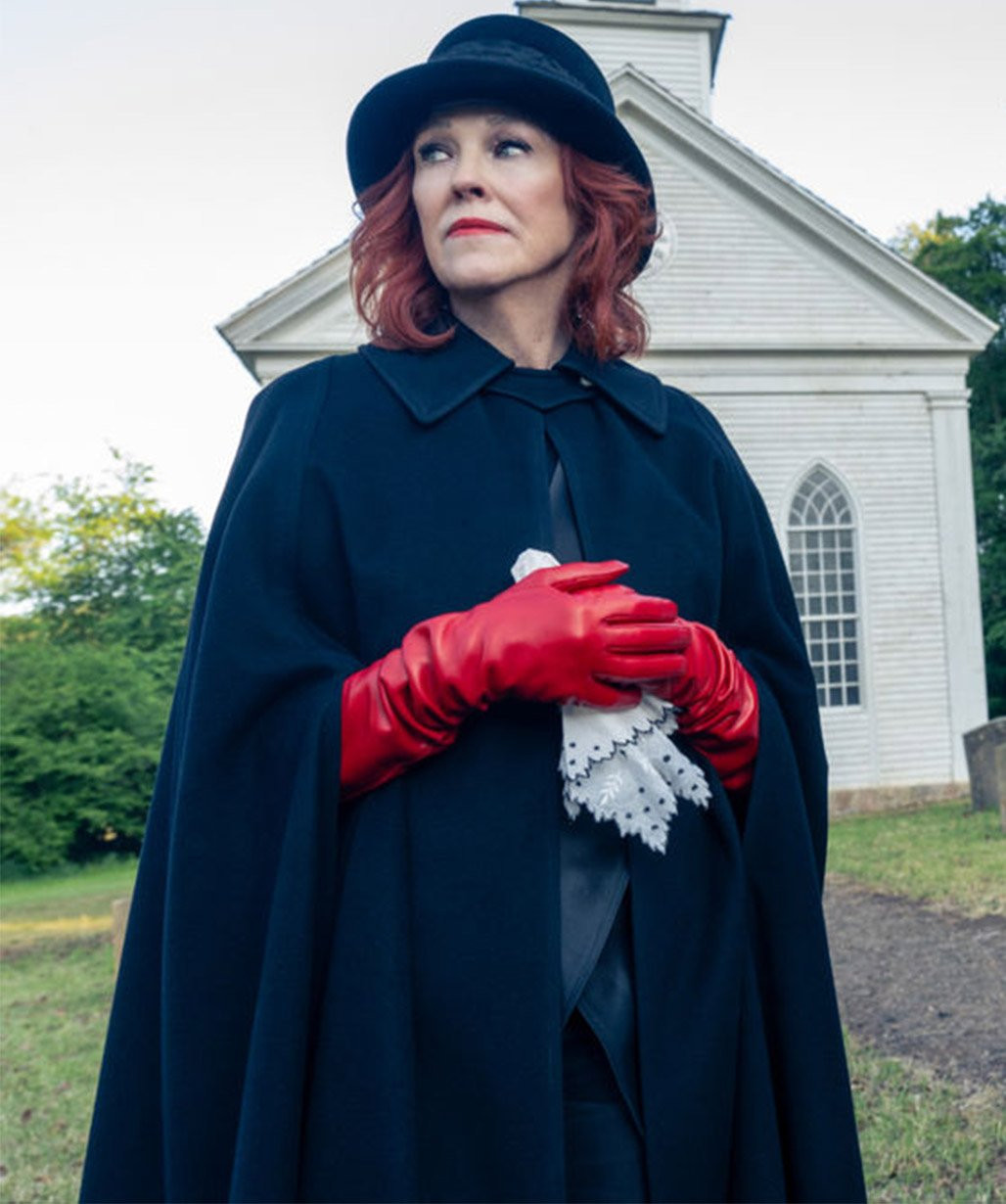 Beetlejuice Beetlejuice Delia Deetz Costume - Cape Gloves Set Delia Deetz Cosplay