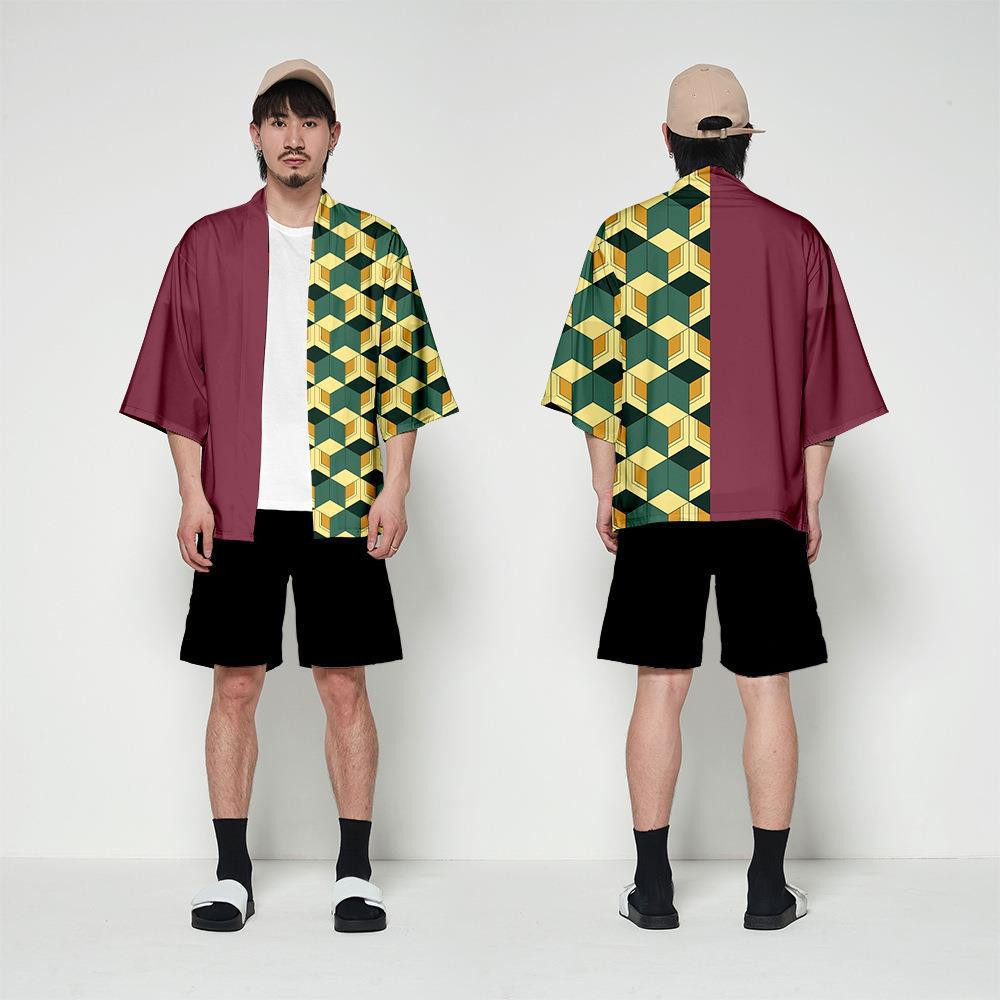 Demon Slayer Giyu Tomioka Costume - Red Kimono Giyu Tomioka Cosplay