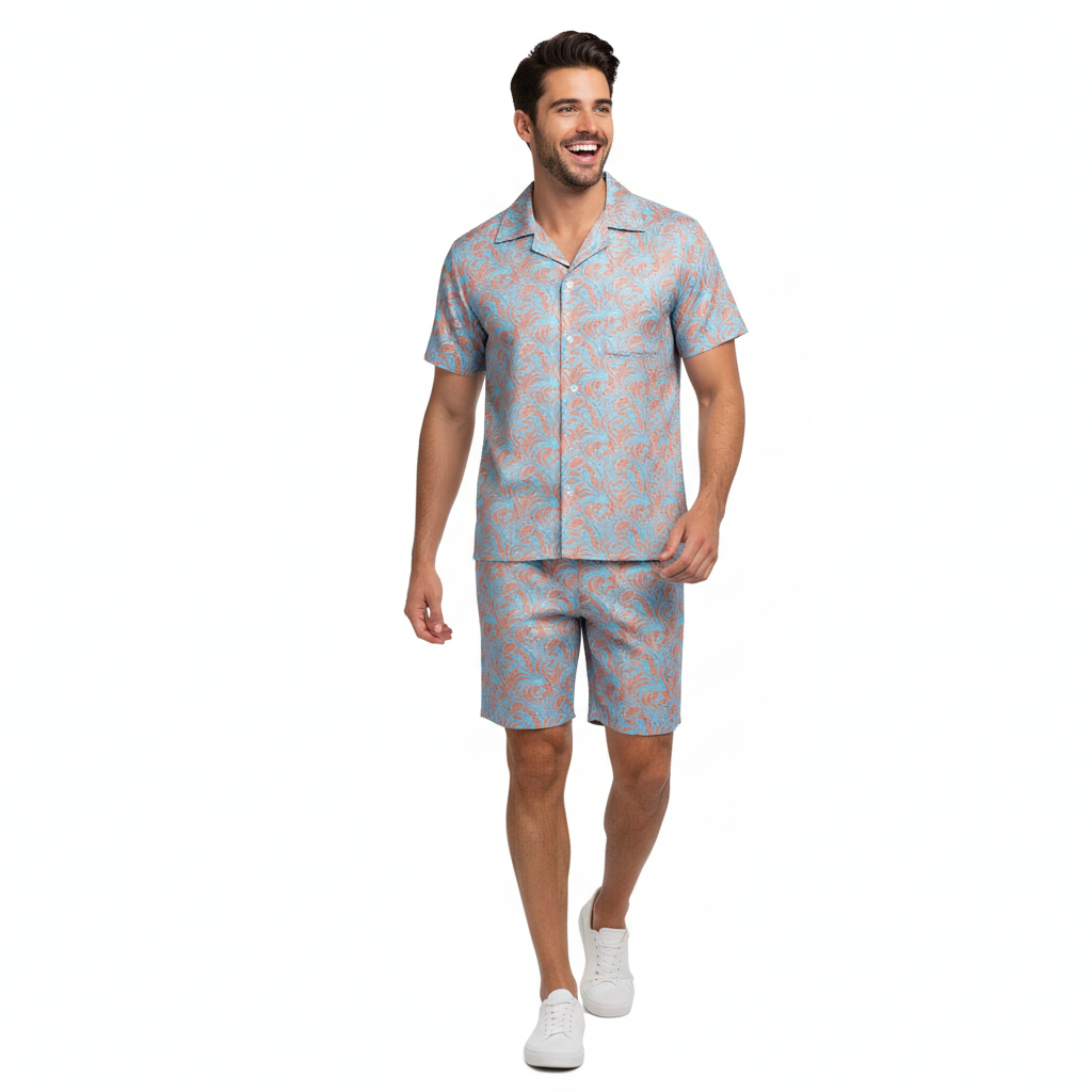 Barbie Movie 2023 Ken Costume - Floral Beach Shirt Shorts Set Ken Cosplay