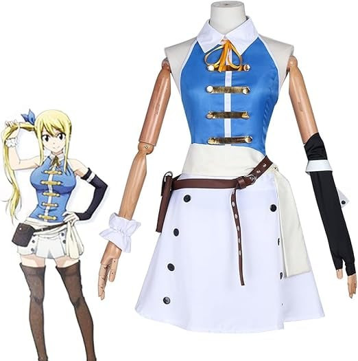 Fairy Tail Lucy Heartfilia Costume - Blue Top Skirt Accessories Lucy Heartfilia Cosplay