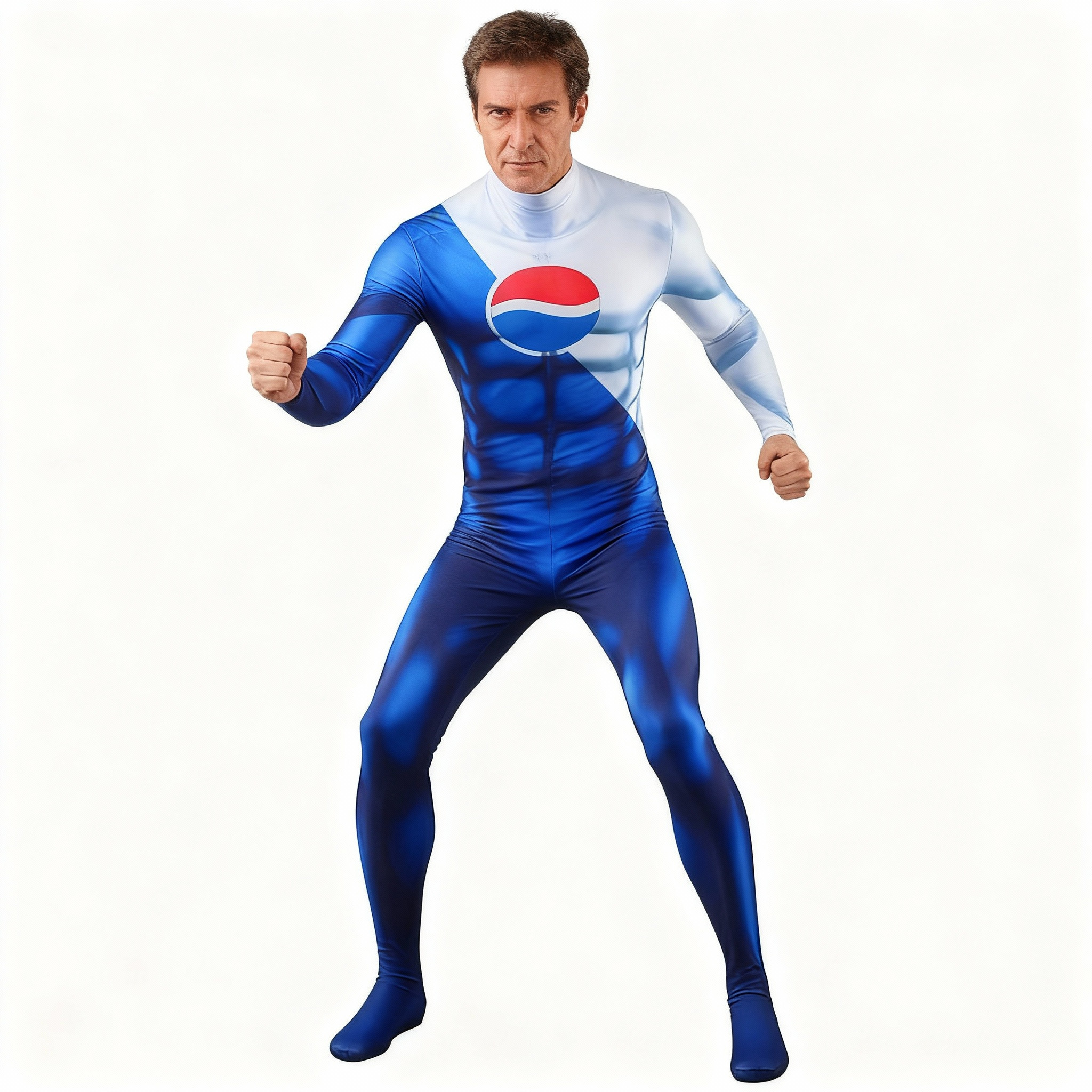 Pepsi Man Costume - Muscle Pattern Bodysuit Pepsi Man Cosplay