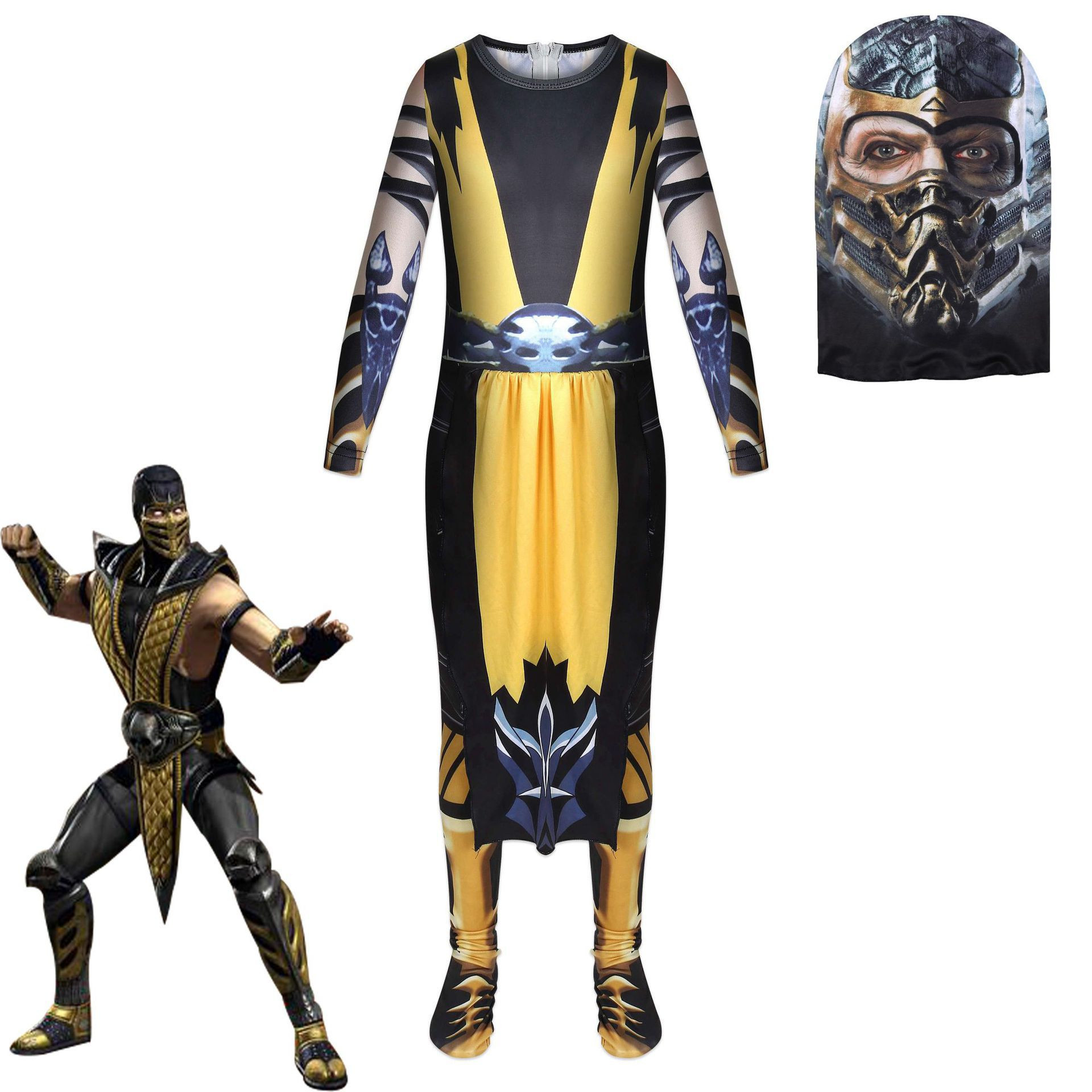 Scorpion Mortal Kombat Lycra Cosplay Costume