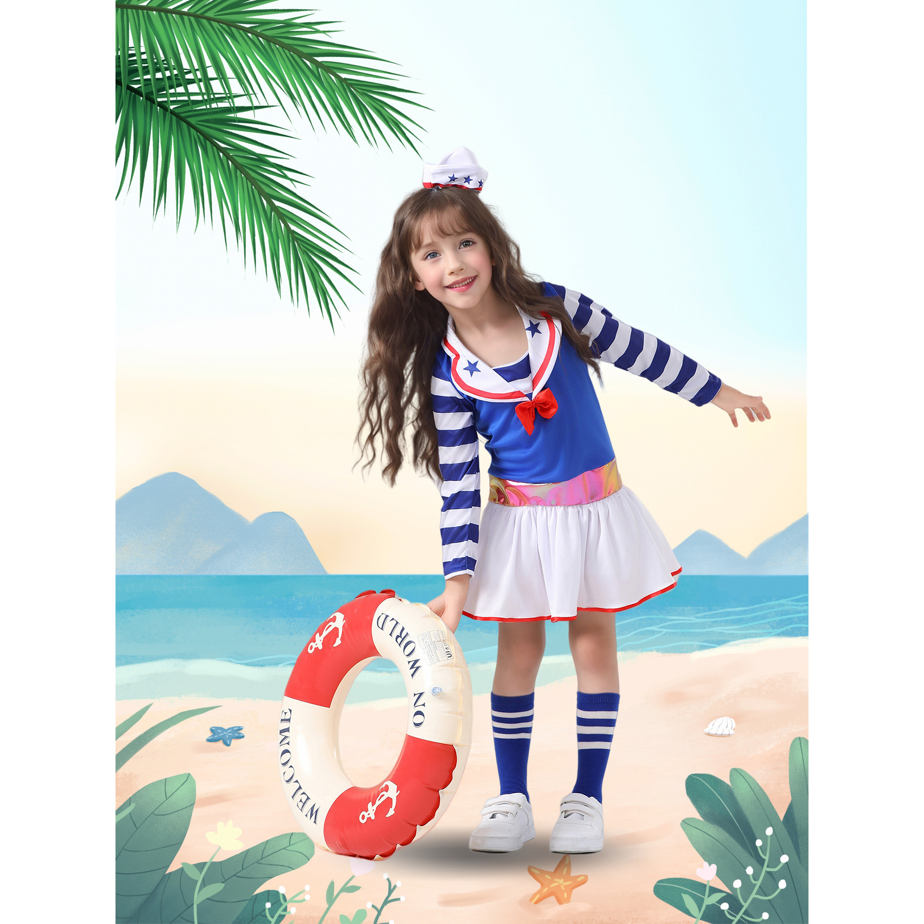 Girls Sailor Costume - Blue Dress Sailor Cosplay