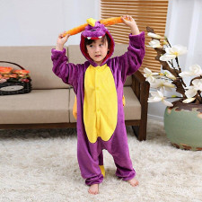 Kids Purple Dinosaur Costume - Onesie Jumpsuit Purple Dinosaur Cosplay