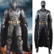 Batman Vs Superman: Dawn of Justice Armored Batman Costume - Grey Bodysuit Cape Mask Set Armored Batman Cosplay