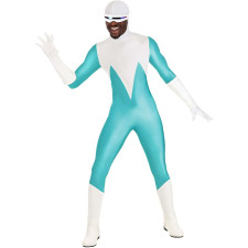 Incredibles Frozone Costume - Blue White Animated Style Bodysuit Mask Frozone Cosplay