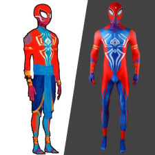 Spider-Man Across the Spider-Verse Pavitr Prabhakar White Eye Costume - Bodysuit Pavitr Prabhakar White Eye Cosplay