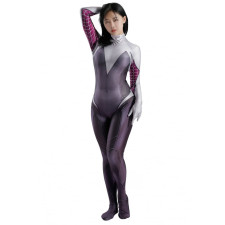 Marvel Comics Spider-Gwen Spider-Gwen Costume - Purple Bodysuit Hood Spider-Gwen Cosplay