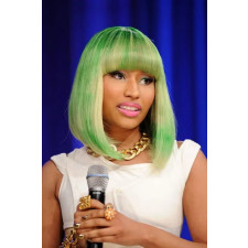 Nicki Minaj Wig - Short Green Full Bangs Wig Nicki Minaj Cosplay Costume