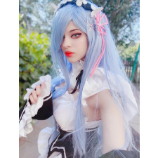 ReZero Rem Wig - Long Hair Rem Cosplay Costume Wig Prop