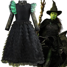 Girls Wicked Elphaba Costume - Black Dress Elphaba Cosplay