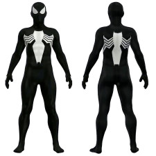 Spider-Man Animated Cartoon Symbiote Suit Costume - Black Bodysuit Mask Spider Man Cosplay