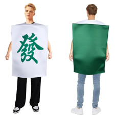 Mahjong Tile Green Dragon Facai Costume - Green Suit Mahjong Tile Cosplay