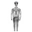 Kids Alien Costume - Shiny Silver Bodysuit Alien Cosplay