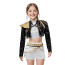 Girls KPop Demon Hunters Rumi Stage Costume - Sparkling Black & White Shirt Shorts Full Set Kpop Rumi Cosplay