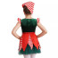Girls Christmas Elf Costume - Green Striped Dress Christmas Elf Cosplay