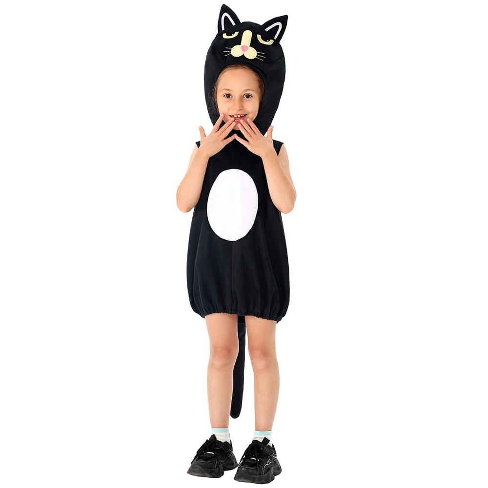 Girls Black Cat Costume - Dress Hat Black Cat Cosplay