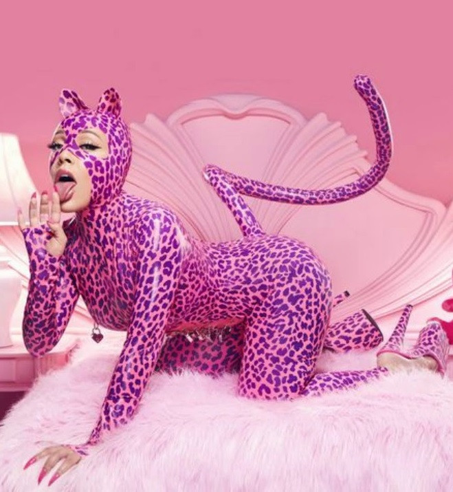 Doja Cat Costume - Freak Album Purple Leopard Print Jumpsuit Cosplay