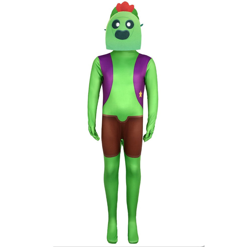 Kids Brawl Stars Spike Costume - Bodysuit Mask Spike Cosplay