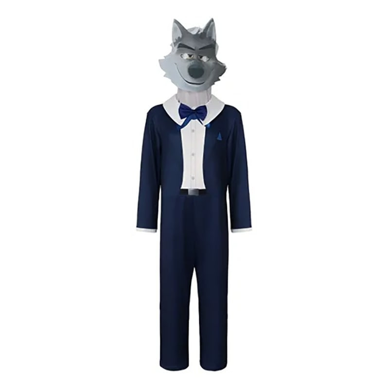 The Bad Guys Mr Wolf Costume - Black Bodysuit Mask Mr. Wolf Cosplay