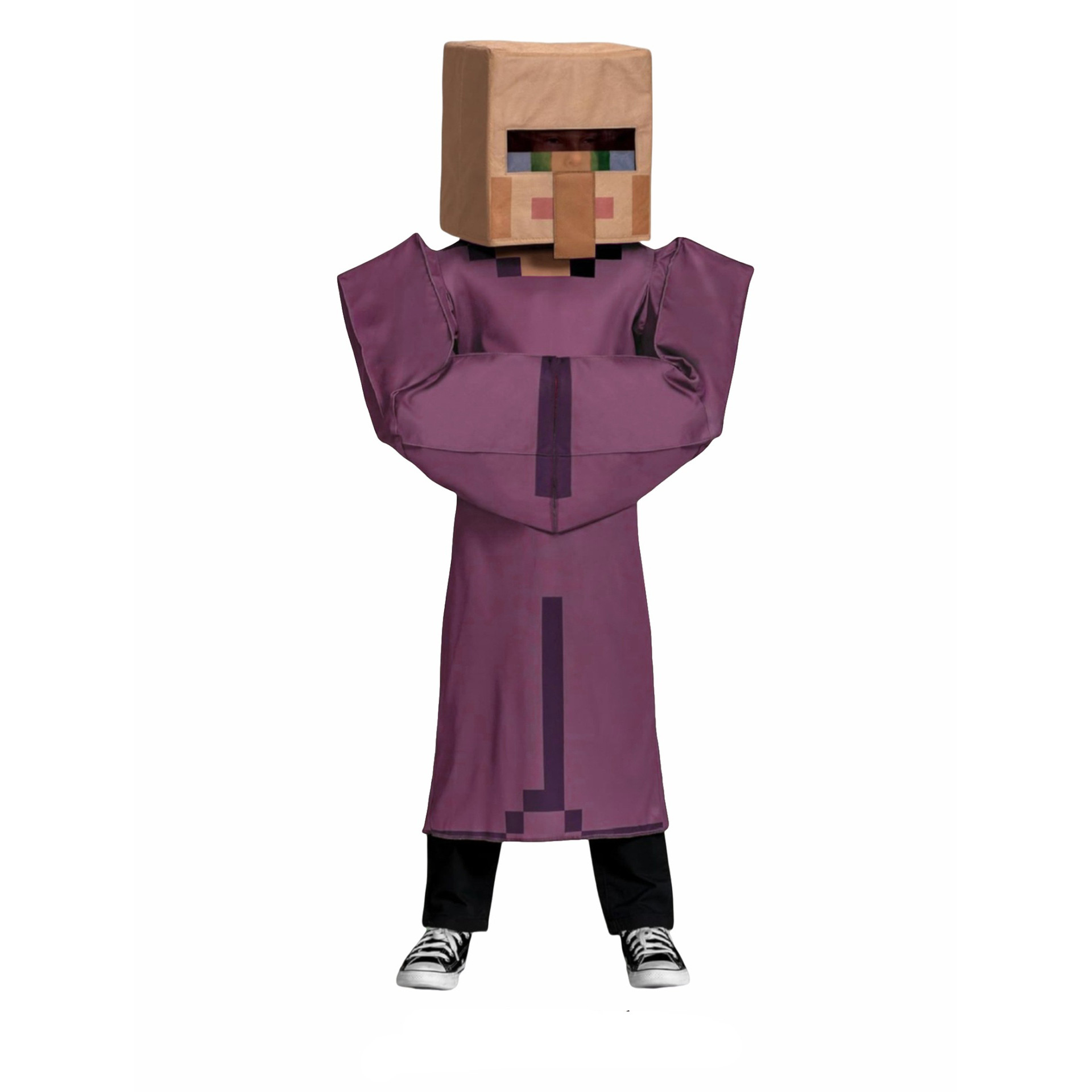 Kids Minecraft Villager Costume - Mask Purple Suit Villager Cosplay