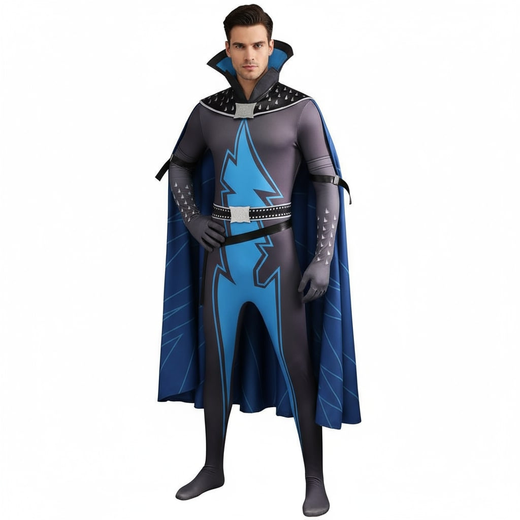 Megamind Costume - Black Bodysuit Cape Megamind Cosplay