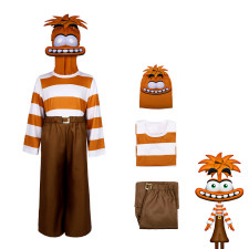 Inside Out Anxiety Costume - Orange Shirt Mask Set Anxiety Cosplay