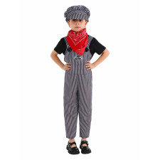 Kids Train Conductor Costume - Suspenders Hat Neck Scarf Set Train Conductor Cosplay
