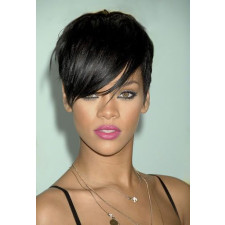 Rihanna Wig - Short Oblique Bangs Wig Rihanna Cosplay Costume