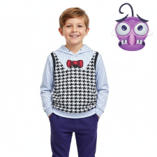 Kids Inside Out Fear Costume - White Purple Hoodie Pants Mask Set Fear Cosplay
