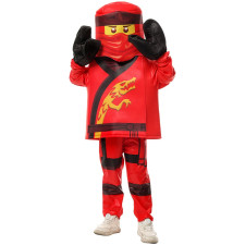 Kids Ninjago Kai Costume - Shirt Mask Red Set Kai Cosplay