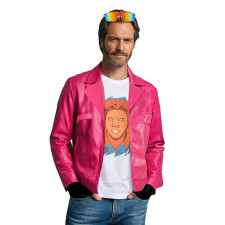 Minecraft Movie Garrett Garrison Costume - Pink Jacket Shirt Gloves Sunglasses Set Garrett Garrison Mamoa Cosplay