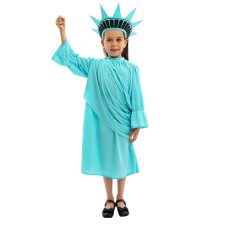 Kids Statue Of Liberty Costume - Blue Dress Set Statue Of Liberty Cosplay