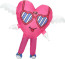 Pink Love Heart with Wings Inflatable Costume - Pink Love Heart Cosplay