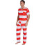 Prisoner Costume - Red Striped Jumpsuit Prisoner Cosplay