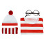 Women and Girls Where's Waldo Costume - Striped Dress Full Set Waldo Cosplay