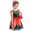 Girls Christmas Elf Costume - Green Striped Dress Christmas Elf Cosplay