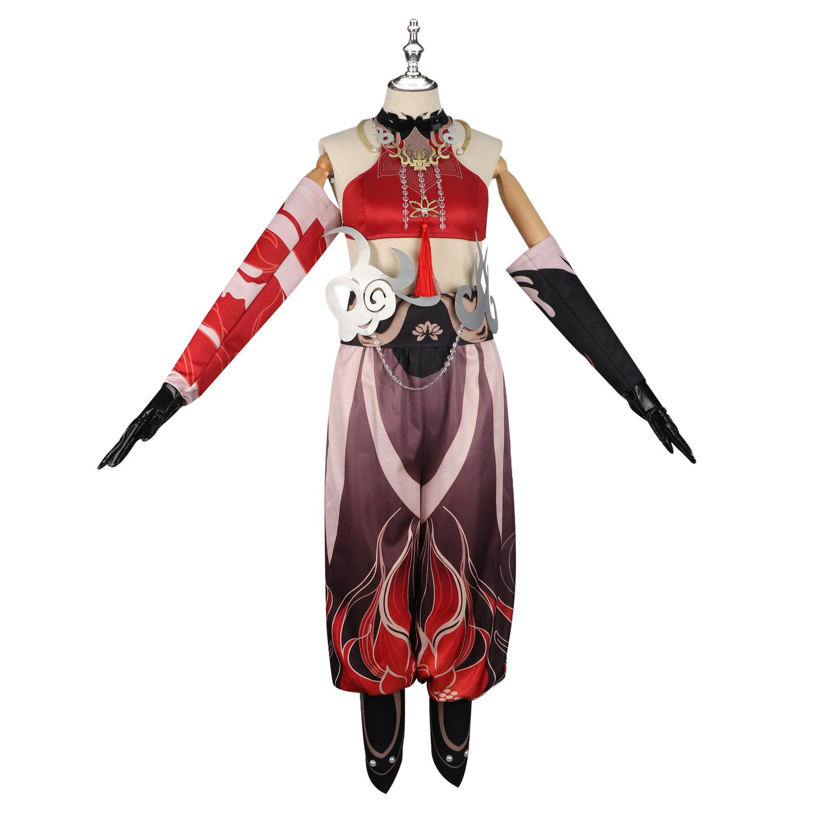 Black Myth: Wukong Female Nezha Costume - Croptop Pants Set Female Nezha Cosplay