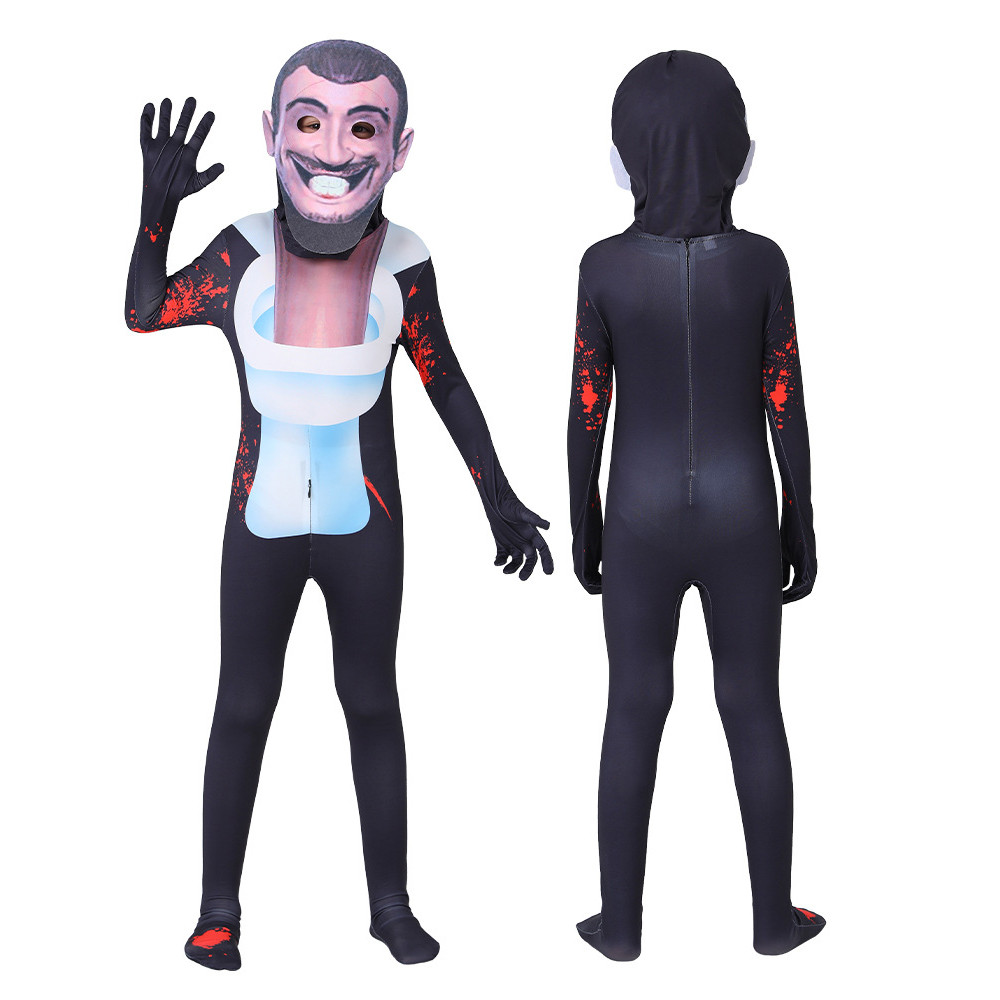 Skibidi Toilet G-Man Skibidi Toilet Costume - Bodysuit Mask Set G-Man Skibidi Toilet Cosplay