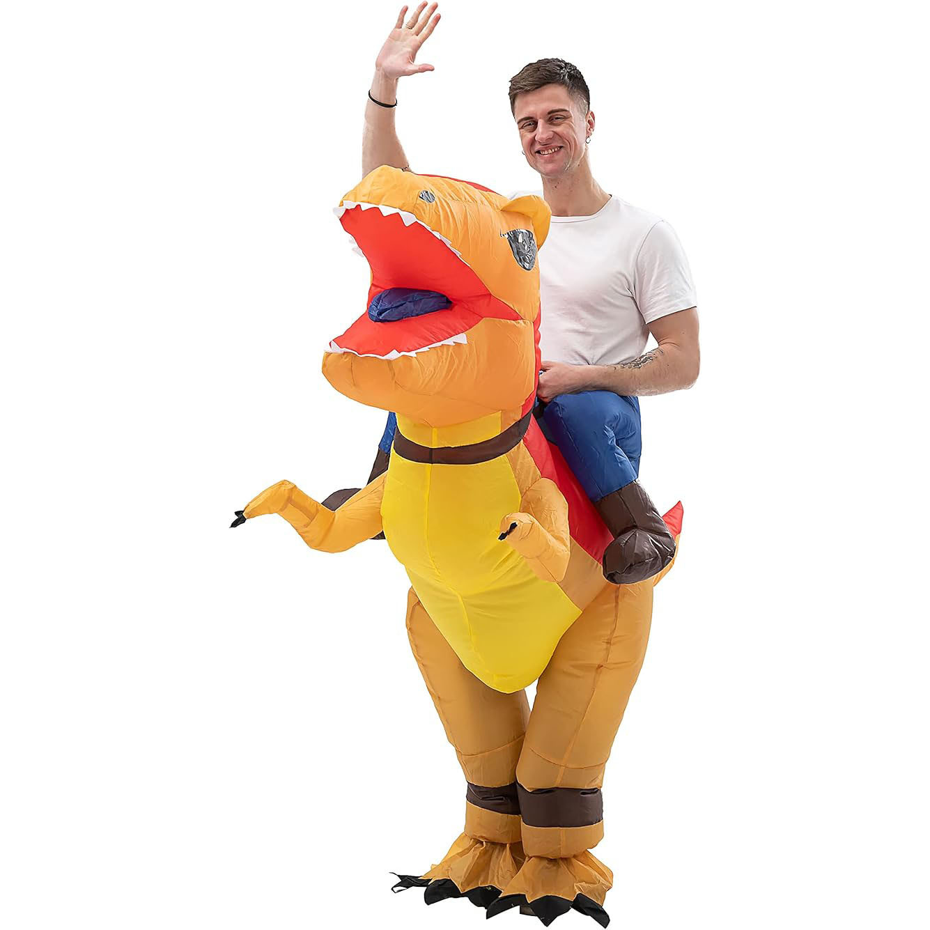 Jurassic World Riding Gallimimus Dinosaur Inflatable Costume - Riding Gallimimus Dino Cosplay