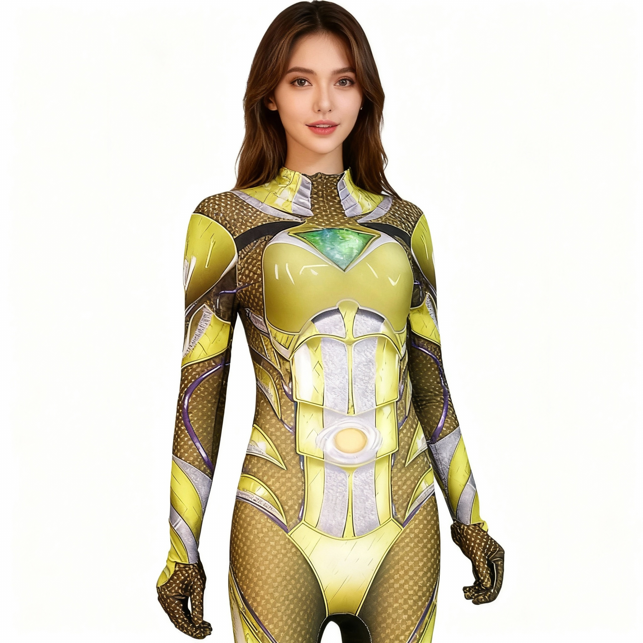 Power Rangers Yellow Ranger Sentai Costume - Bodysuit Yellow Power Ranger Cosplay