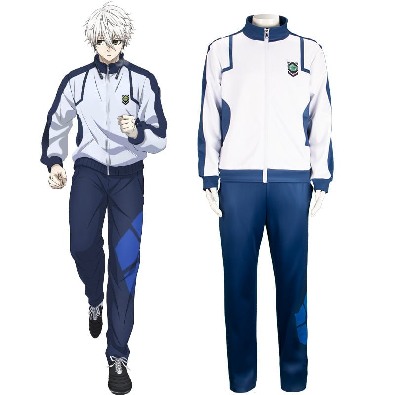 Blue Lock Seishiro Nagi Costume - White Tracksuit Jacket Set Seishiro Nagi Cosplay